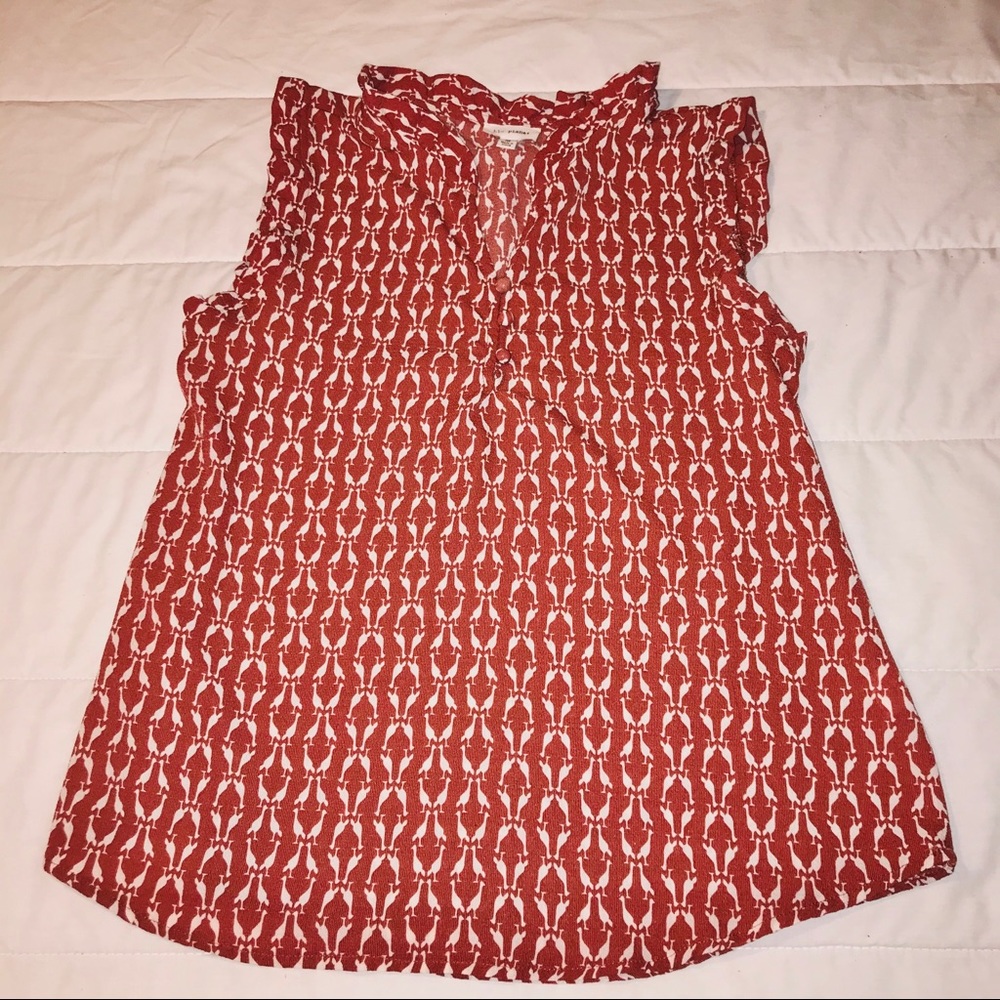 ⚡️CUTE blu planet Size M Bird Print Blouse Shirt